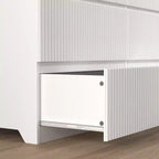 Cassettiera a 6 cassetti per camera da letto, Comò scanalato da 47W, Cassettiera in legno, Organizzatore per vestiti per camera da letto, Corridoio, Ingresso