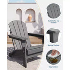 CuisinSmart Sedia Adirondack Pieghevole, Sedia Pieghevole per Esterni in HDPE, Sedie Adirondack Resistenti alle Intemperie per Patio Giardino Prato Cortile Piscina