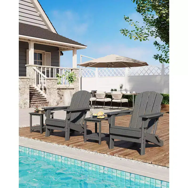 CuisinSmart Sedia Adirondack Pieghevole, Sedia Pieghevole per Esterni in HDPE, Sedie Adirondack Resistenti alle Intemperie per Patio Giardino Prato Cortile Piscina