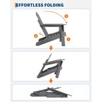 CuisinSmart Sedia Adirondack Pieghevole, Sedia Pieghevole per Esterni in HDPE, Sedie Adirondack Resistenti alle Intemperie per Patio Giardino Prato Cortile Piscina