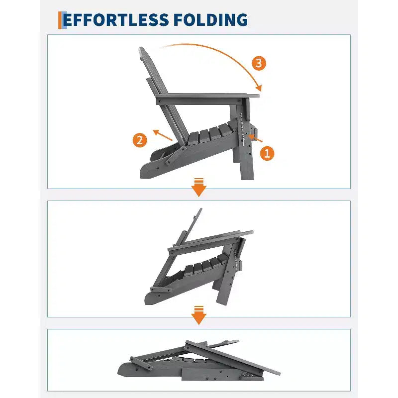 CuisinSmart Sedia Adirondack Pieghevole, Sedia Pieghevole per Esterni in HDPE, Sedie Adirondack Resistenti alle Intemperie per Patio Giardino Prato Cortile Piscina