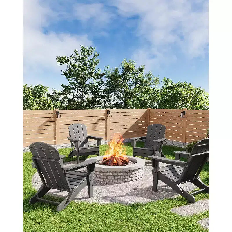 CuisinSmart Sedia Adirondack Pieghevole, Sedia Pieghevole per Esterni in HDPE, Sedie Adirondack Resistenti alle Intemperie per Patio Giardino Prato Cortile Piscina
