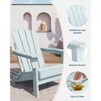 CuisinSmart Sedia Adirondack Pieghevole, Sedia Pieghevole per Esterni in HDPE, Sedie Adirondack Resistenti alle Intemperie per Patio Giardino Prato Cortile Piscina