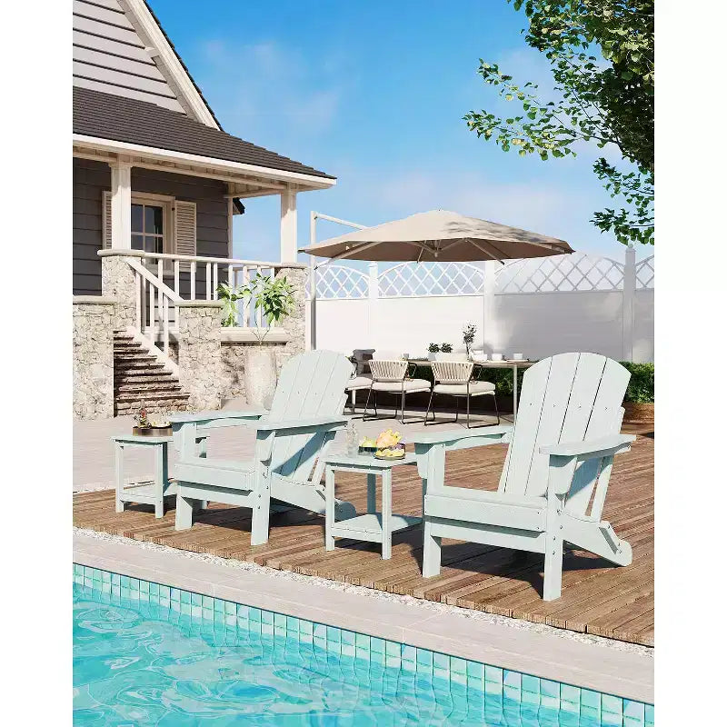 CuisinSmart Sedia Adirondack Pieghevole, Sedia Pieghevole per Esterni in HDPE, Sedie Adirondack Resistenti alle Intemperie per Patio Giardino Prato Cortile Piscina