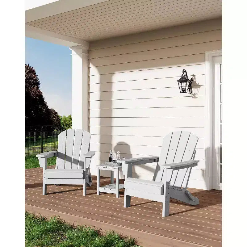 CuisinSmart Sedia Adirondack Pieghevole, Sedia Pieghevole per Esterni in HDPE, Sedie Adirondack Resistenti alle Intemperie per Patio Giardino Prato Cortile Piscina