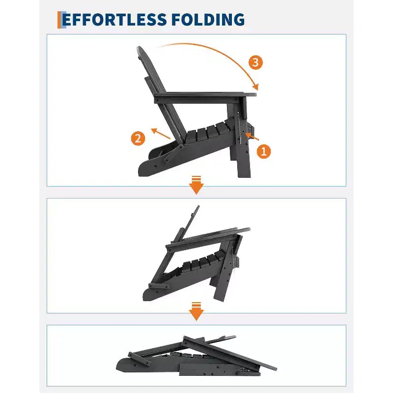 CuisinSmart Sedia Adirondack Pieghevole, Sedia Pieghevole per Esterni in HDPE, Sedie Adirondack Resistenti alle Intemperie per Patio Giardino Prato Cortile Piscina