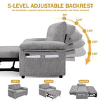 Dyonery Divano Letto Trasformabile 3 in 1 da 147 cm con Letto Estraibile, Divanetto Convertibile con Porta USB/Schienale Reclinabile/Tasca Laterale, Montaggio senza attrezzi