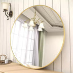 Specchio rotondo da 90 cm, specchio circolare con cornice in metallo, montaggio a parete per ingresso, bagno, vanità, soggiorno