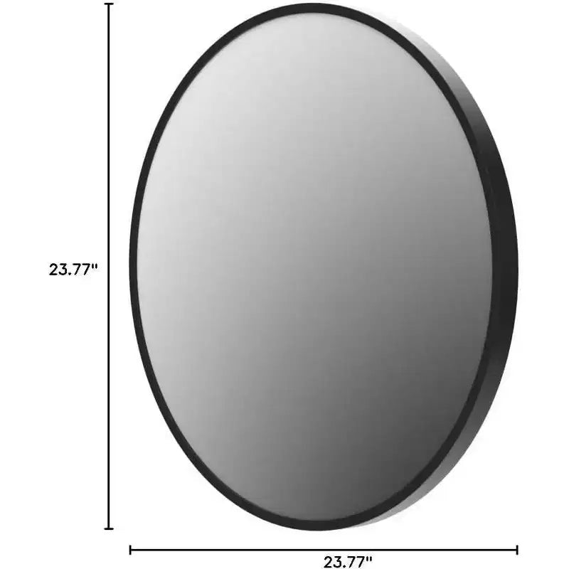 Specchio rotondo da 90 cm, specchio circolare con cornice in metallo, montaggio a parete per ingresso, bagno, vanità, soggiorno