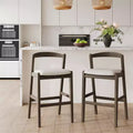 Christopher Knight Home Vane Mid-Century Modern Rubberwood Barstool with Curved Open Back (Set of 2)