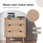 Comodino/cassettiera/mobiletto in rattan stile bohémien Captiva Designs con cassetto in rattan naturale per ingresso, soggiorno, cabina armadio