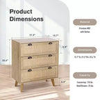 Comodino/cassettiera/mobiletto in rattan stile bohémien Captiva Designs con cassetto in rattan naturale per ingresso, soggiorno, cabina armadio