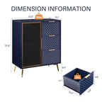 Mobile contenitore Okak Modern Carved con anta in vetro temperato, mobile laterale con piedini in metallo regolabili, mobile credenza per soggiorno