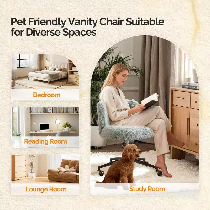 Poltrona girevole Karl Home | Velluto Felpato Base in bronzo antico con ruote