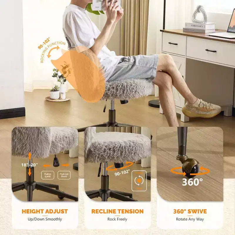 Poltrona girevole Karl Home | Velluto Felpato Base in bronzo antico con ruote