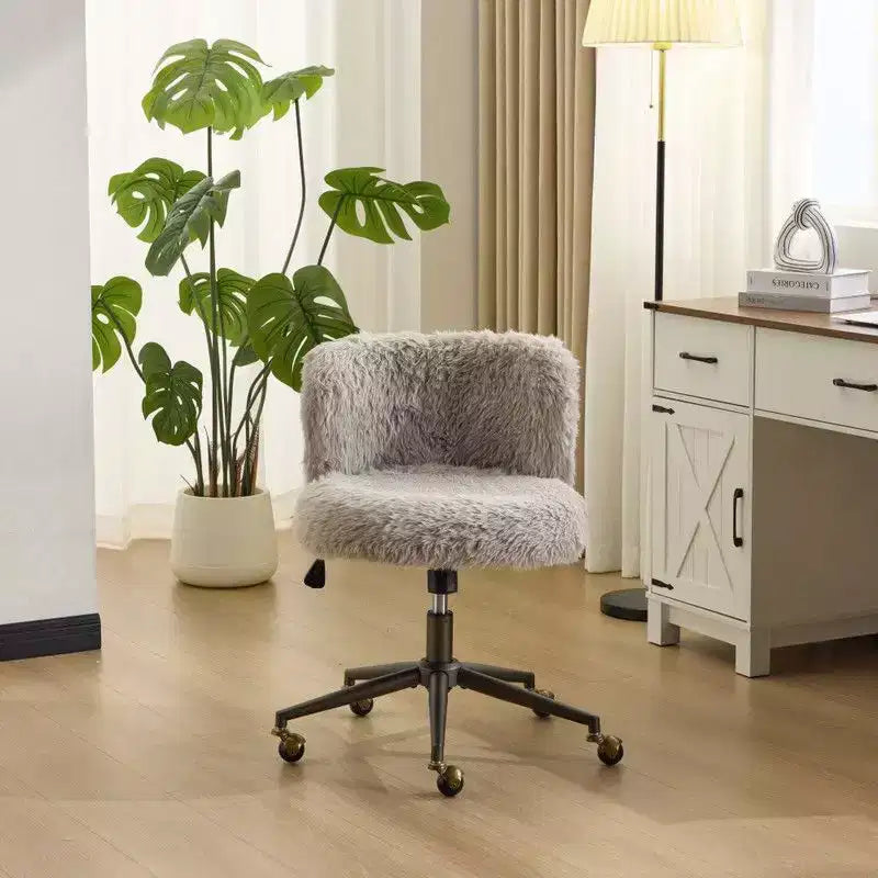Poltrona girevole Karl Home | Velluto Felpato Base in bronzo antico con ruote