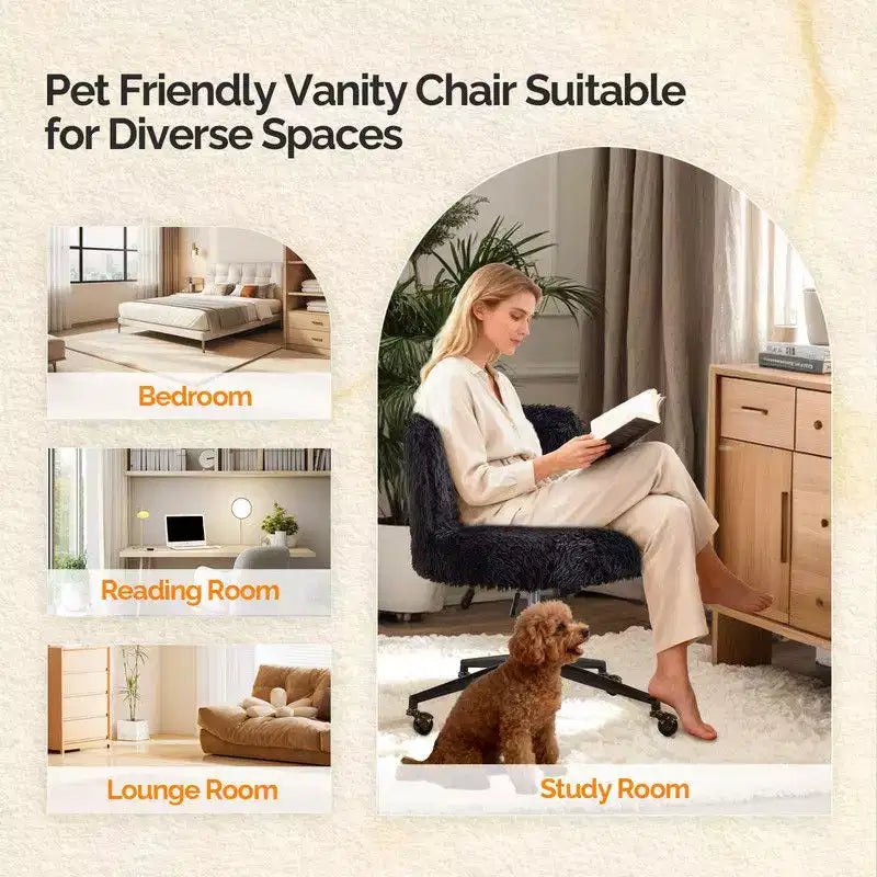 Poltrona girevole Karl Home | Velluto Felpato Base in bronzo antico con ruote