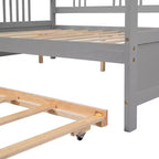 Bellemave Letto Matrimoniale con Lettino Estraibile Singolo, Struttura Letto in Legno con Sponde Protettive, Divano Letto per Camera da Letto/Soggiorno, Nessuna Rete a Molle, Grigio