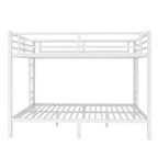Bellemave Letti a castello Queen su Queen per adulti, Letti a castello robusti per adulti, Letto a castello in metallo Queen size con 2 scalette, Senza rumore, Bianco