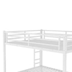 Bellemave Letti a castello Queen su Queen per adulti, Letti a castello robusti per adulti, Letto a castello in metallo Queen size con 2 scalette, Senza rumore, Bianco