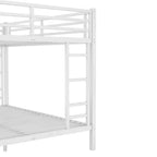 Bellemave Letti a castello Queen su Queen per adulti, Letti a castello robusti per adulti, Letto a castello in metallo Queen size con 2 scalette, Senza rumore, Bianco