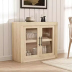 Madia Moderna da 90 cm con 2 Ante - Mobile Buffet in Legno, Mobiletto per Soggiorno, Cucina o Corridoio