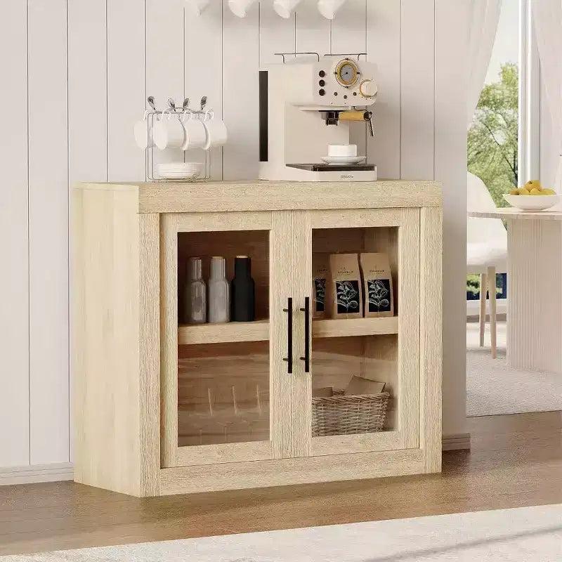 Madia Moderna da 90 cm con 2 Ante - Mobile Buffet in Legno, Mobiletto per Soggiorno, Cucina o Corridoio