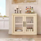 Madia Moderna da 90 cm con 2 Ante - Mobile Buffet in Legno, Mobiletto per Soggiorno, Cucina o Corridoio