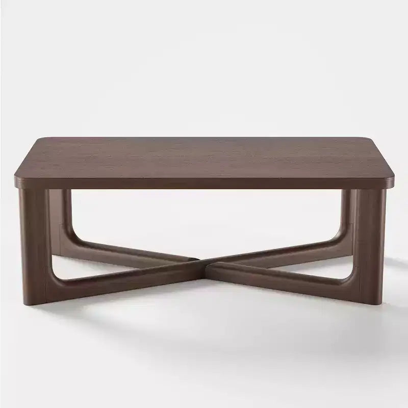 PexFix 50 Tavolino Moderno Rettangolare da Fattoria in Legno Massello con Gambe Robuste a Croce Tavolino Centrale per Casa Ufficio Soggiorno Noce