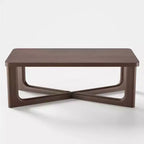 PexFix 50 Tavolino Moderno Rettangolare da Fattoria in Legno Massello con Gambe Robuste a Croce Tavolino Centrale per Casa Ufficio Soggiorno Noce