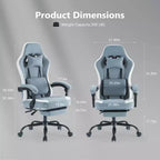 MAYEERTY Sedia da gaming per computer con supporto lombare Altezza regolabile Ruote girevoli a 360° Braccioli e poggiatesta inclusi