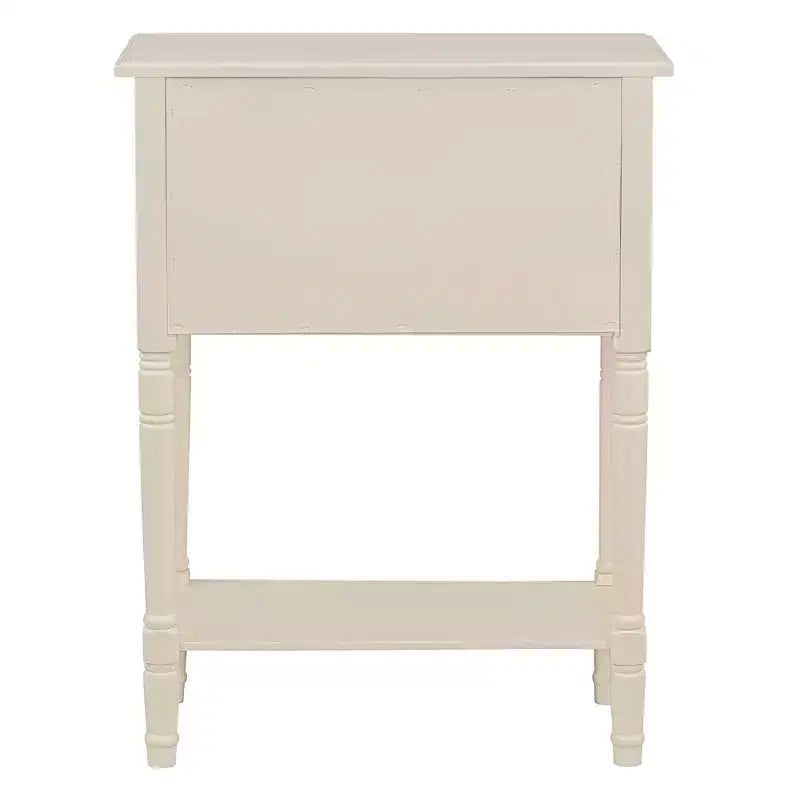Tavolino Console Stretto Bellemave, Tavolino da Divano Sottile con Tre Cassetti e Ripiano Inferiore, Beige