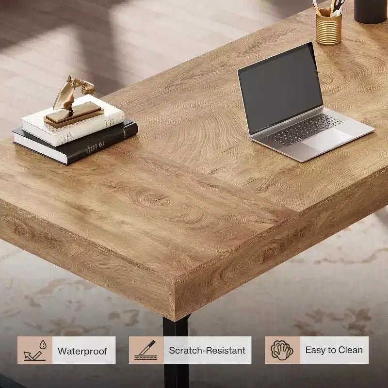 Scrivania Direzionale Lantine 55 per Home Office, Scrivania Semplice per Computer/Laptop con Gambe in Metallo, Tavolo da Scrittura Postazione da Lavoro