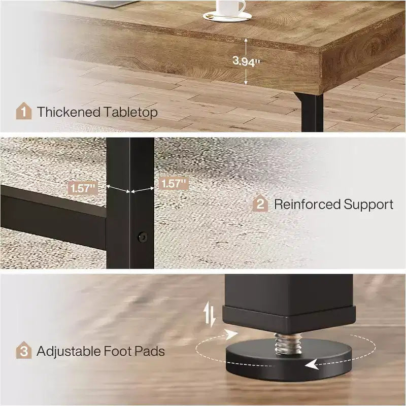 Scrivania Direzionale Lantine 55 per Home Office, Scrivania Semplice per Computer/Laptop con Gambe in Metallo, Tavolo da Scrittura Postazione da Lavoro