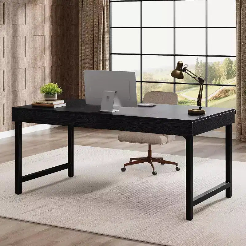 Scrivania Direzionale Lantine 55 per Home Office, Scrivania Semplice per Computer/Laptop con Gambe in Metallo, Tavolo da Scrittura Postazione da Lavoro