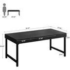 Scrivania Direzionale Lantine 55 per Home Office, Scrivania Semplice per Computer/Laptop con Gambe in Metallo, Tavolo da Scrittura Postazione da Lavoro