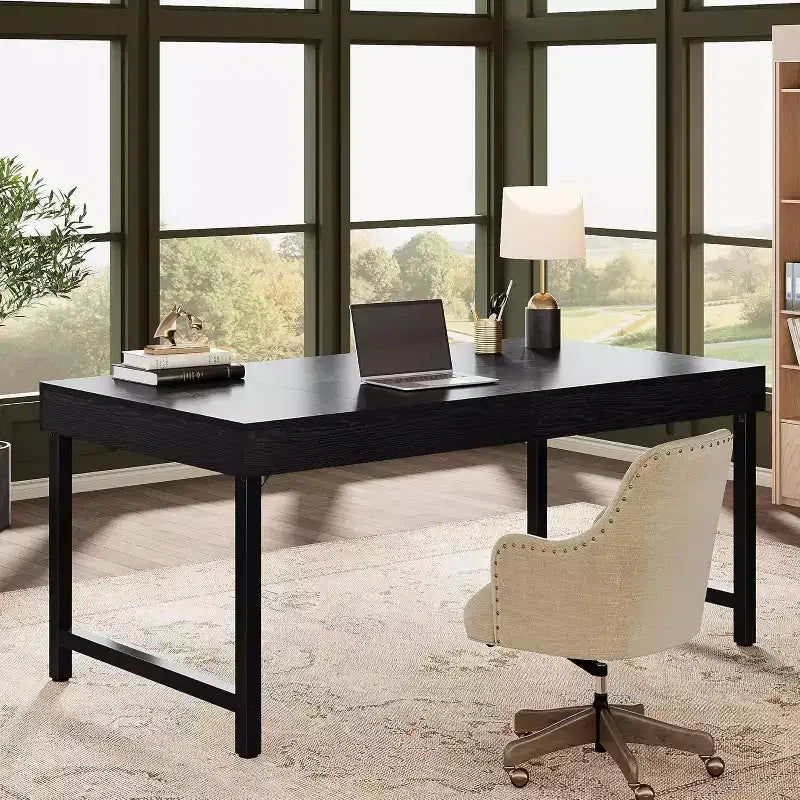 Scrivania Direzionale Lantine 55 per Home Office, Scrivania Semplice per Computer/Laptop con Gambe in Metallo, Tavolo da Scrittura Postazione da Lavoro