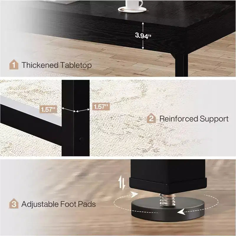 Scrivania Direzionale Lantine 55 per Home Office, Scrivania Semplice per Computer/Laptop con Gambe in Metallo, Tavolo da Scrittura Postazione da Lavoro
