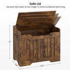 Baule portaoggetti in legno da 63 cm, Contenitore giocattoli per bambini, Panchina portaoggetti con coperchio incernierato di sicurezza, Panchina contenitore per ingresso, soggiorno, camera da letto
