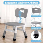 Tavolo Regolabile per Bambini COZONY con 4 Sedie, Set Tavolo Attività per Bambini di 2-10 Anni, Scrivania da Gioco per Asilo Nido con Gambe Antiscivolo e Piano Anti-graffiti