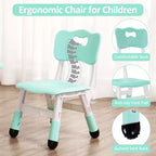 Tavolo Regolabile per Bambini COZONY con 4 Sedie, Set Tavolo Attività per Bambini di 2-10 Anni, Scrivania da Gioco per Asilo Nido con Gambe Antiscivolo e Piano Anti-graffiti