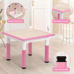 Tavolo Regolabile per Bambini COZONY con 4 Sedie, Set Tavolo Attività per Bambini di 2-10 Anni, Scrivania da Gioco per Asilo Nido con Gambe Antiscivolo e Piano Anti-graffiti