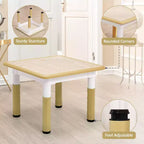 Tavolo Regolabile per Bambini COZONY con 4 Sedie, Set Tavolo Attività per Bambini di 2-10 Anni, Scrivania da Gioco per Asilo Nido con Gambe Antiscivolo e Piano Anti-graffiti