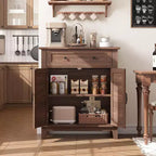 Mobiletto contenitore rustico con ripiani regolabili, organizer stile fattoria con ante a persiana per cucina e ingresso
