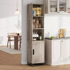 Mobiletto alto e stretto da bagno con ripiano regolabile, organizer portaoggetti indipendente per lavanderia e soggiorno