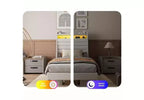 Struttura letto matrimoniale singolo moderna, comodo letto a piattaforma imbottito con doghe in legno, luci a LED e stazione di ricarica, non richiede rete a molle, facile da montare, beige