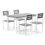 Set da pranzo da 5 pezzi per 4 persone, set da tavolo da cucina da 43" con gambe a spirale, tavolo e sedie da cucina rettangolari in legno, tavolo da colazione salvaspazio