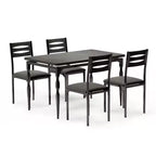 Set da pranzo da 5 pezzi per 4 persone, set da tavolo da cucina da 43" con gambe a spirale, tavolo e sedie da cucina rettangolari in legno, tavolo da colazione salvaspazio