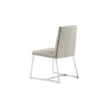 HomeStock Sedia da pranzo in similpelle bianca da 35 pollici, set da 1, per un design elegante, confortevole e moderno