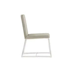 HomeStock Sedia da pranzo in similpelle bianca da 35 pollici, set da 1, per un design elegante, confortevole e moderno